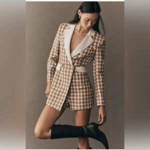 NWT Anthropologie Endless Rose Tweed Blazer Romper
